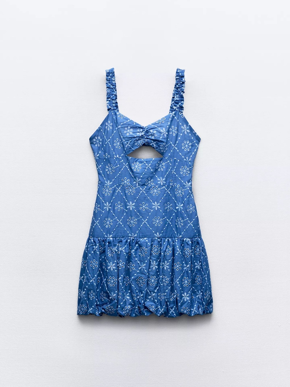 Zara Openwork Embroidered Cutout Mini Dress Size XS